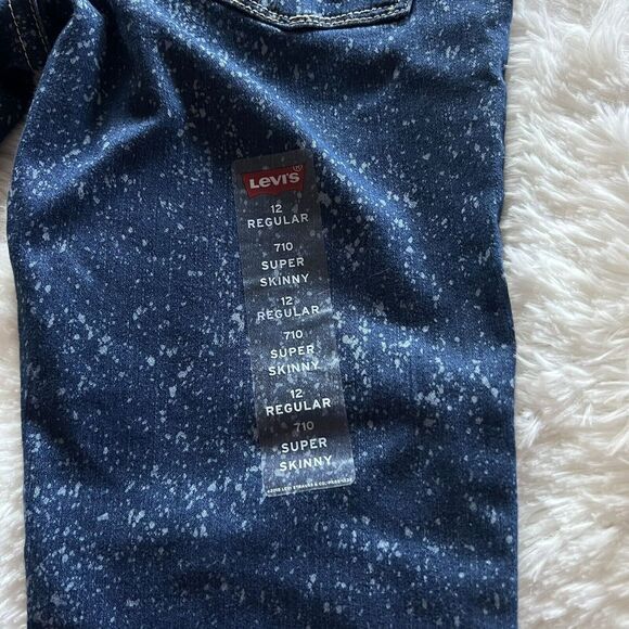 LEVI'S 710 Girl Jeans Super Skinny  Size 12 REG Stretch Adjustable Waistband - Picture 15 of 16